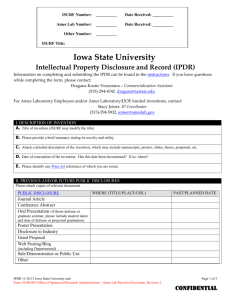 _ Iowa State University Intellectual Property Disclosure and Record