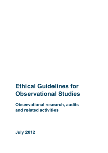 Ethical Guidelines for Observational Studies