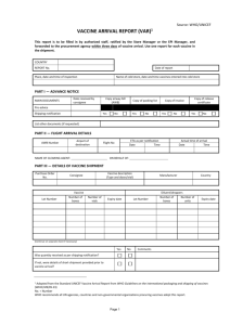 VACCINE ARRIVAL REPORT (VAR)1