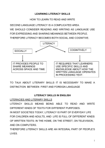 literacy skills in english