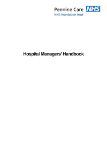 Hospital Managers` Handbook - Pennine Care NHS Foundation Trust