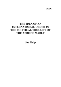 The idea of an international order in the political thought of the abbé