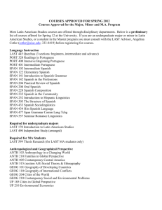 COURSES APPROVED FOR SPRING 2012 Courses Approved for
