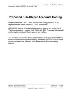 Proposed Accounting Manual Sub-Coding