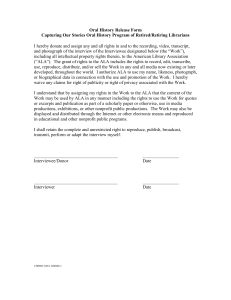 Oral History Release Form