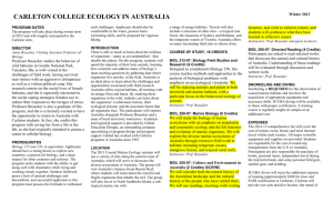 Ecology in Australia Winter 2013 Brochure