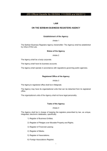 THE LAW ON THE BUSINESS REGISTERS AGENCY