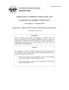 Radio Transmission of Flight Data from aircraft and Radio Spectrum