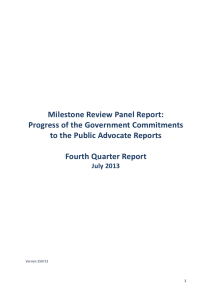 Milestone Review Panel Report - Community Services