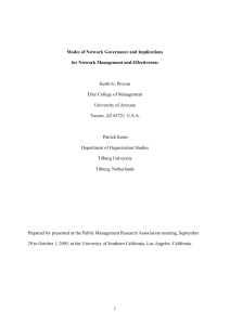 Modes of Network Governance - Public Management Research
