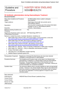 IVI Antibiotic administration during Haemodialysis
