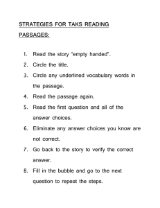 strategies for taks reading passages