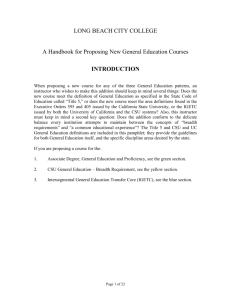 Handbook of New GE Courses