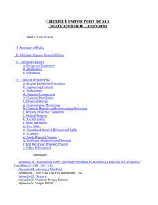 columbia university policy for safe use of chemicals in laboratories