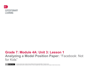 Grade 7 ELA Module 4A, Unit 3, Lesson 1