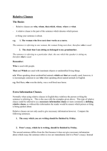 Answer Key Relative Clauses