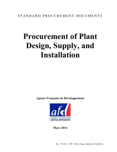 Procurement for plant design, supply, and installation