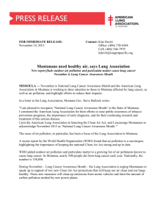 Montanans need healthy air, says Lung Association