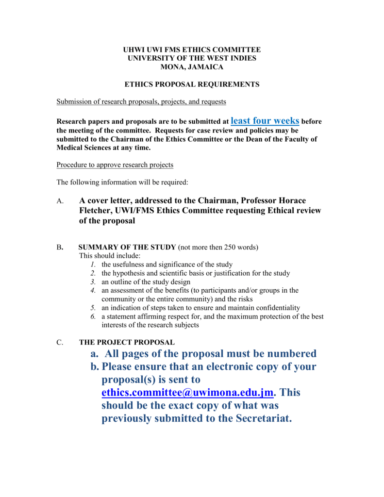 ethics research proposal example