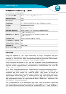 Position Details - Postdoctoral Fellowship - CSOF4