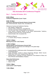 Arts Activated 2014 Conference Program