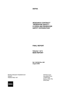 DEFRA Floods and Reservoir safety integration Volume 1 of 3 Main