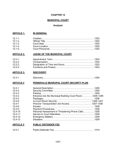 Chapter 12 - Municipal Court