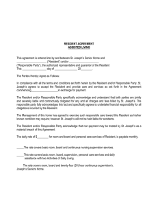 RESIDENT AGREEMENT - St. Joseph`s Senior Home