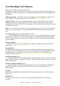 Tree Breeding Tool Glossary