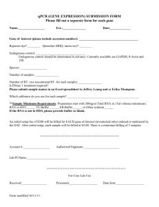GENE RESEQUENCING SUBMISSION FORM