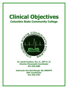 Clinical Objectives - Columbia State Community College
