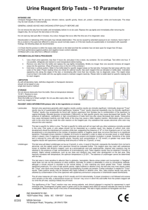 Urinalysis Reagent strips(10Parmeter) CE