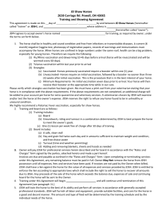 JD Show Horses agreement