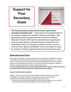 Support for Post Secondary Goals
