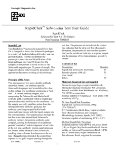 RapidChek™ Salmonella Test User Guide - Medica-Tec