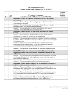 EC Adapted Curriculum Standards and Indicators
