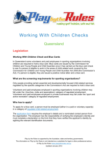 Working With Children Checks - QLD