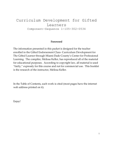 Curriculum Development for Gifted Learners