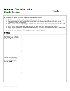 Study notes plate tectonics worksheet