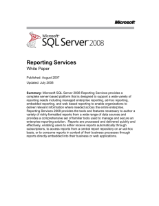 SQL Server 2008 Reporting Services