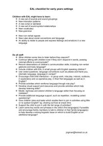 EAL checklist for early years settings
