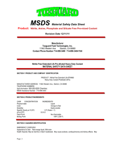 MSDS BTNN80 Toxguard (Extended Life Red or Yellow Coolant)