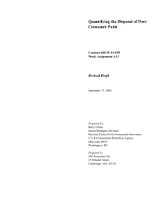 Quantifying the Disposal of Post-Consumer Paint