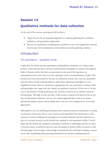 Qualitative methods for data collection