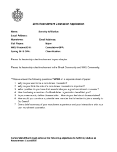 Recruitment Counselor 2006 Application