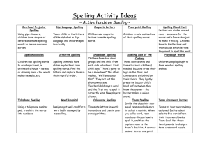 Spelling Activity Ideas