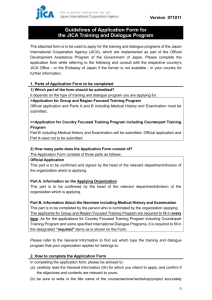 Application Form for JICA Training and Dialogue Programs