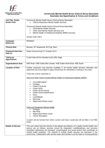 NRS0922 CMHN CNS DSH Job Specification