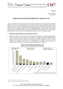 Animal Health Status Worldwide in 2011 and Early 2012