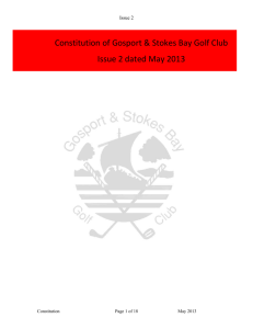 Constitution Change Sheet - Gosport & Stokes Bay Golf Club